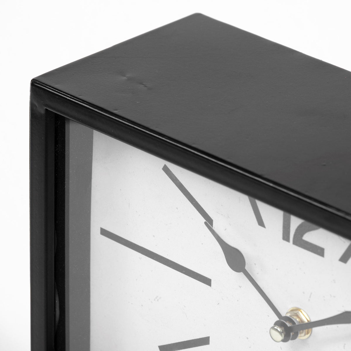Lita Black Metal Rectangular Table Clock - Ornate Home