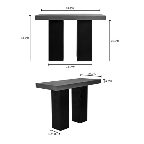 Lithic Dark Grey Outdoor Bar Table - Ornate Home