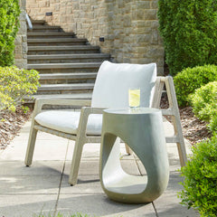 Lithos Gray Outdoor Accent Table - Ornate Home