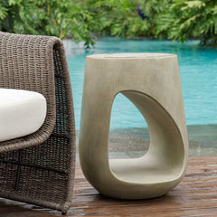 Lithos Gray Outdoor Accent Table - Ornate Home