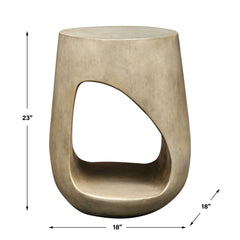 Lithos Gray Outdoor Accent Table - Ornate Home