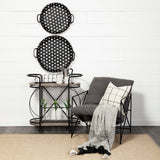 Lito Black Woven Metal Round Serving Trays (Set of 2) - Ornate Home