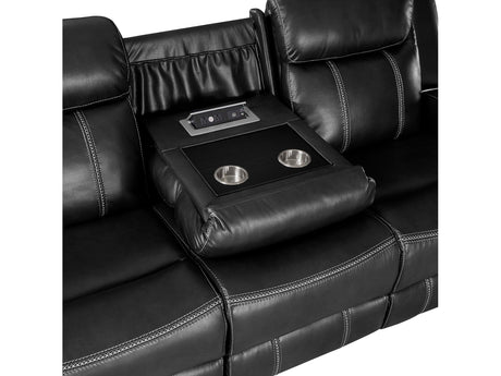 Littleton Black Double Reclining Sofa - Ornate Home