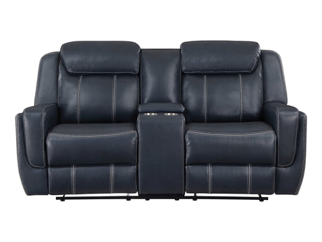 Littleton Blue Double Reclining Loveseat - Ornate Home