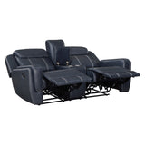 Littleton Blue Double Reclining Loveseat - Ornate Home