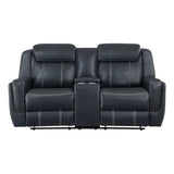 Littleton Blue Double Reclining Loveseat - Ornate Home
