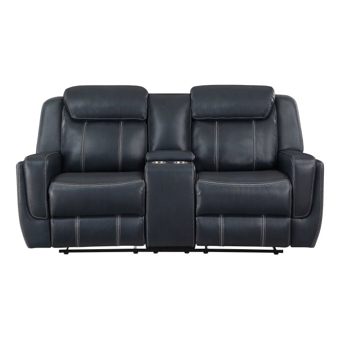 Littleton Blue Double Reclining Loveseat - Ornate Home