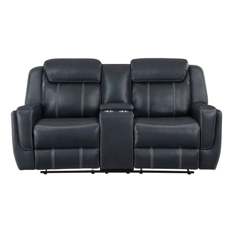 Littleton Blue Double Reclining Loveseat - Ornate Home