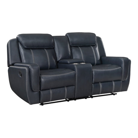 Littleton Blue Double Reclining Loveseat - Ornate Home