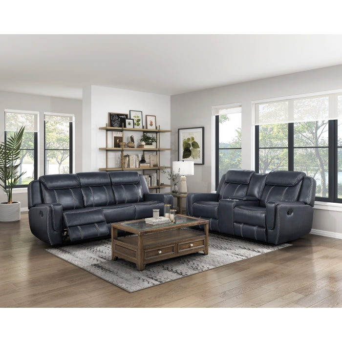 Littleton Blue Double Reclining Loveseat - Ornate Home