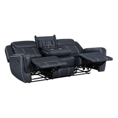 Littleton Blue Double Reclining Sofa - Ornate Home