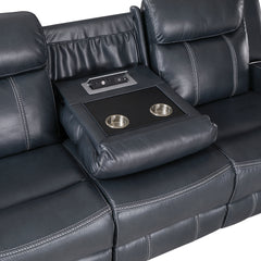 Littleton Blue Double Reclining Sofa - Ornate Home