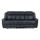 Littleton Blue Double Reclining Sofa - Ornate Home