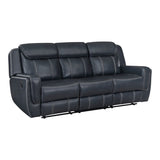 Littleton Blue Double Reclining Sofa - Ornate Home