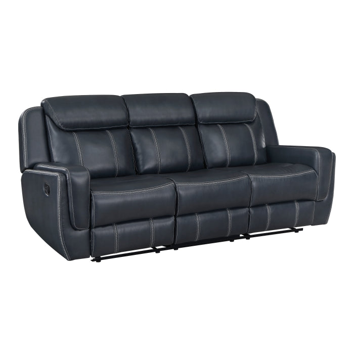 Littleton Blue Double Reclining Sofa - Ornate Home