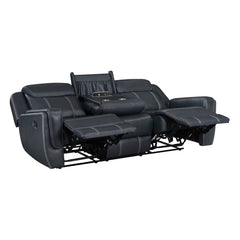 Littleton Blue Double Reclining Sofa - Ornate Home