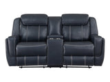 Littleton Blue Power Double Reclining Loveseat - Ornate Home