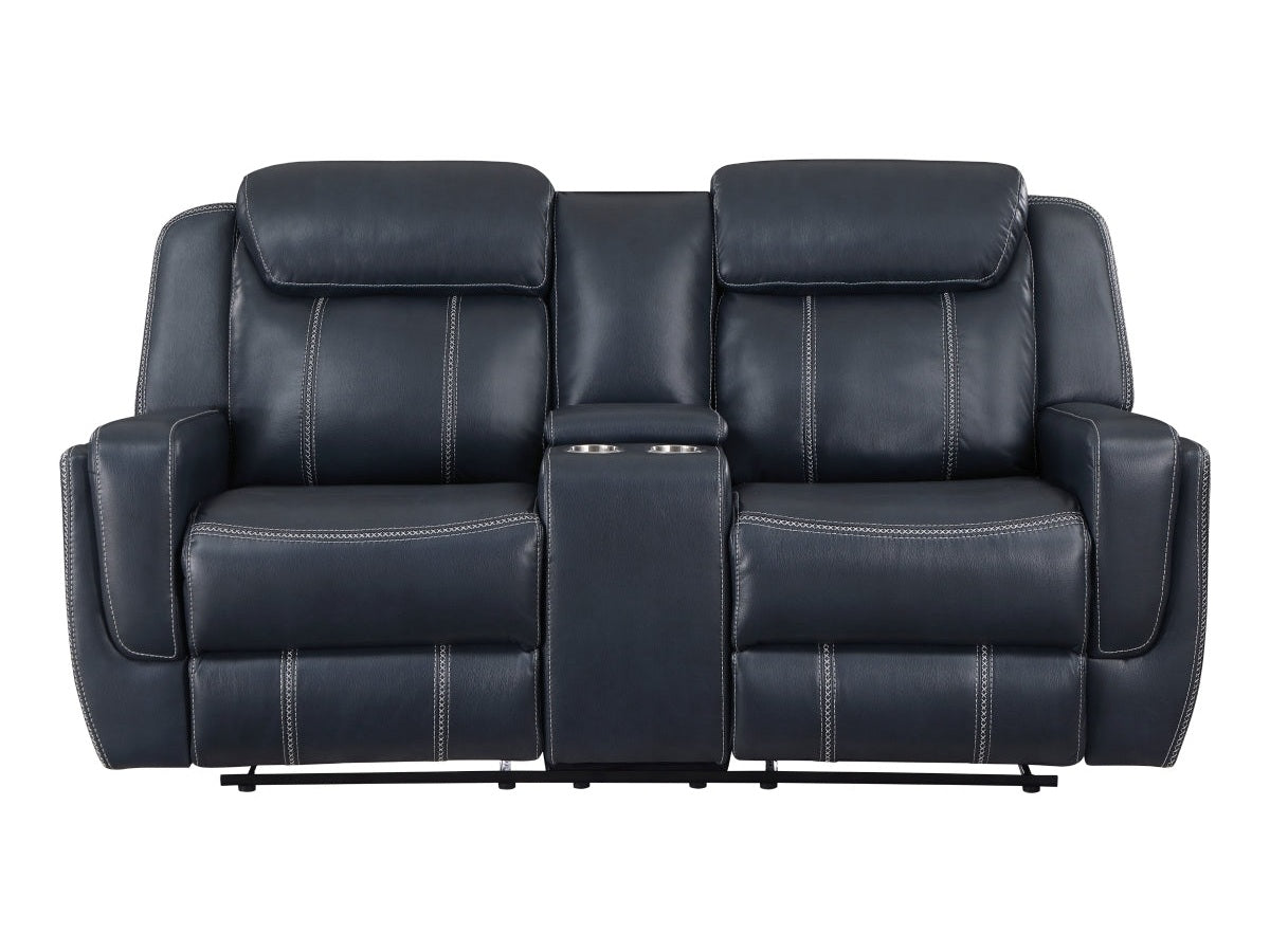 Littleton Blue Power Double Reclining Loveseat - Ornate Home