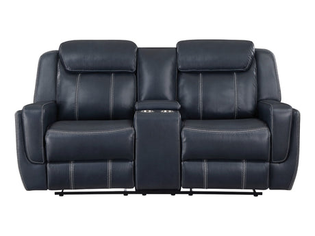 Littleton Blue Power Double Reclining Loveseat - Ornate Home
