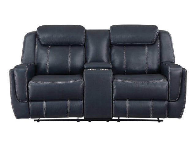 Littleton Blue Power Double Reclining Loveseat - Ornate Home