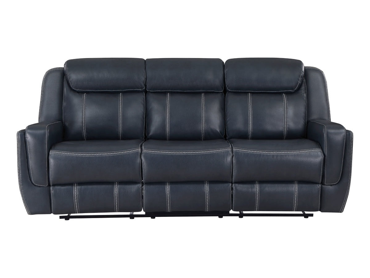 Littleton Blue Power Double Reclining Sofa - Ornate Home