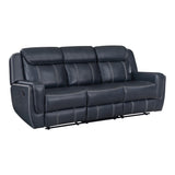 Littleton Blue Power Double Reclining Sofa - Ornate Home