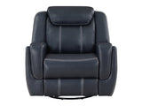 Littleton Blue Swivel Glider Reclining Chair - Ornate Home