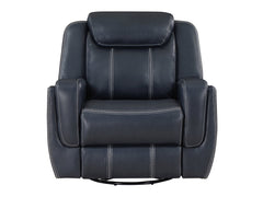 Littleton Blue Swivel Glider Reclining Chair - Ornate Home