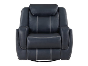 Littleton Blue Swivel Glider Reclining Chair - Ornate Home