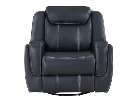 Littleton Blue Swivel Glider Reclining Chair - Ornate Home