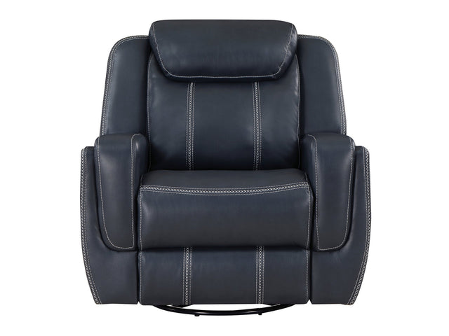 Littleton Blue Swivel Glider Reclining Chair - Ornate Home