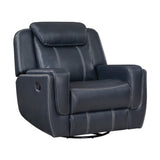 Littleton Blue Swivel Glider Reclining Chair - Ornate Home