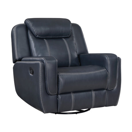 Littleton Blue Swivel Glider Reclining Chair - Ornate Home
