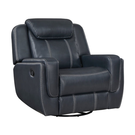 Littleton Blue Swivel Glider Reclining Chair - Ornate Home