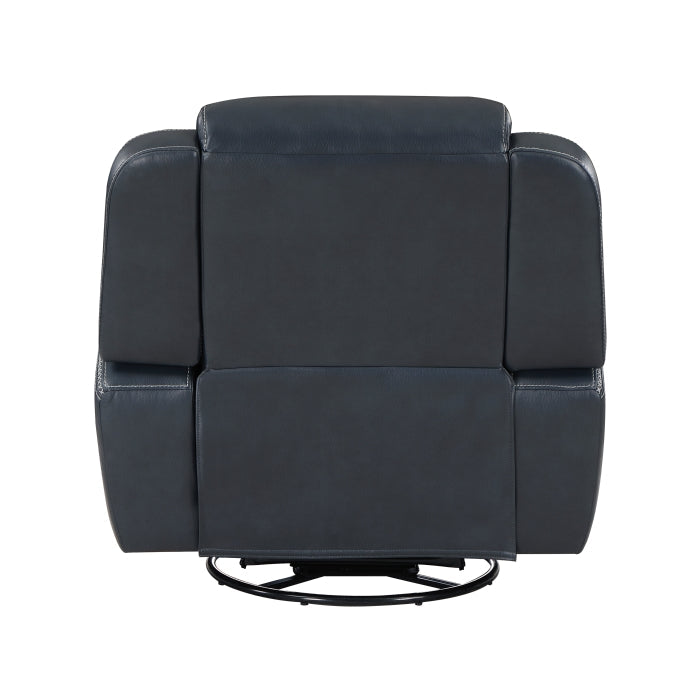 Littleton Blue Swivel Glider Reclining Chair - Ornate Home