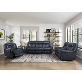 Littleton Blue Swivel Glider Reclining Chair - Ornate Home