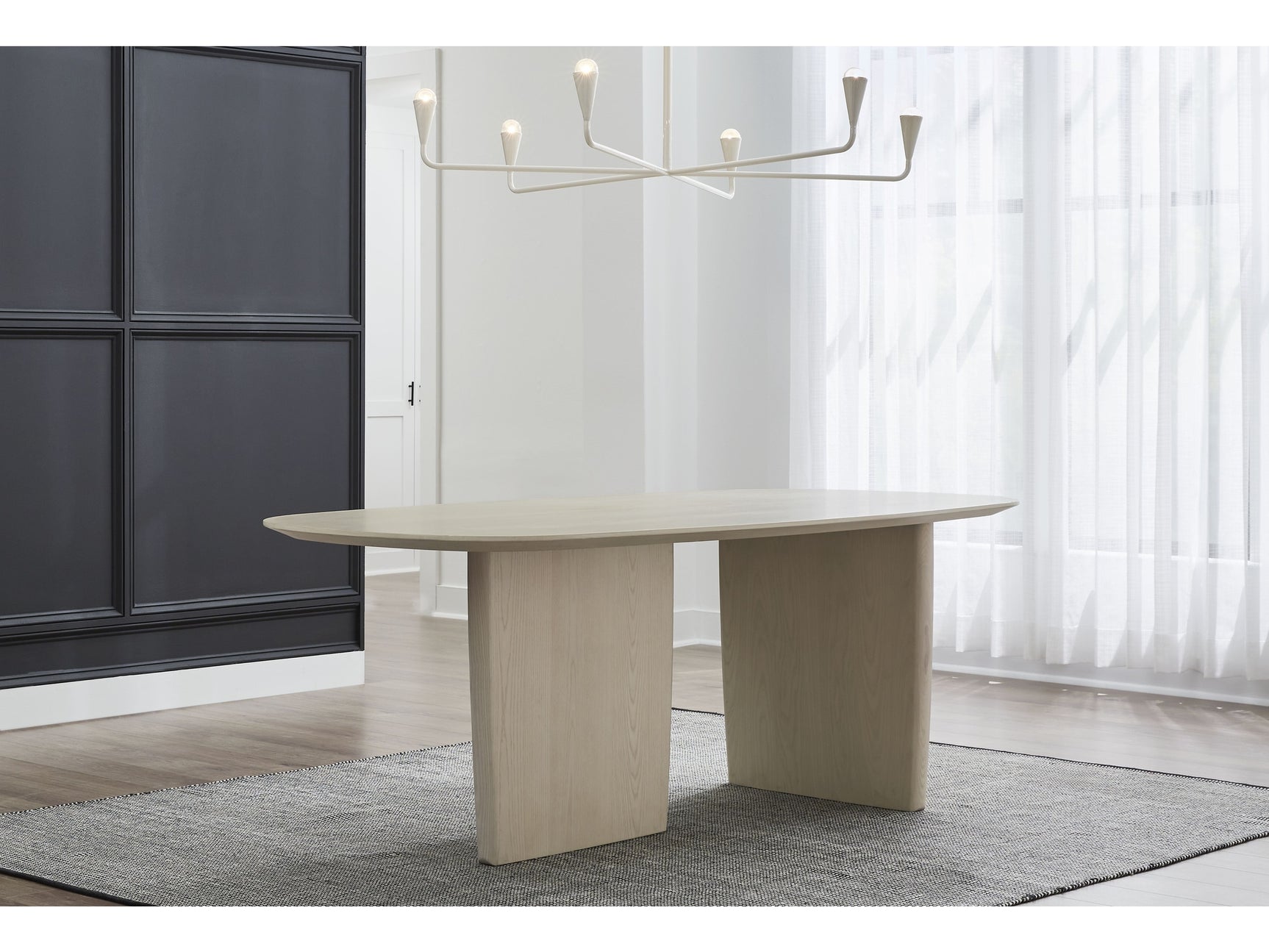 Liv Ash Wood Oval Dining Table in White Sand - Ornate Home