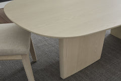 Liv Ash Wood Oval Dining Table in White Sand - Ornate Home