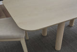Liv Ash Wood Rectangular Dining Table in White Sand - Ornate Home