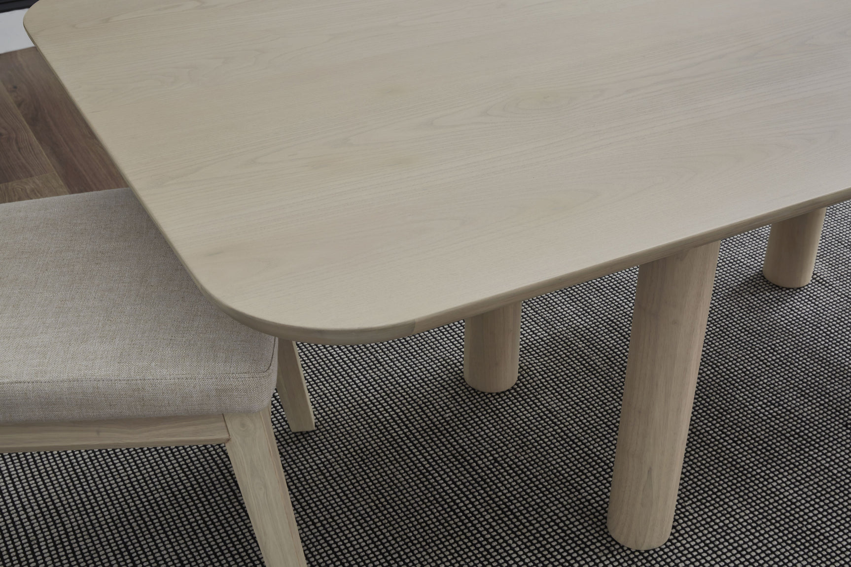 Liv Ash Wood Rectangular Dining Table in White Sand - Ornate Home