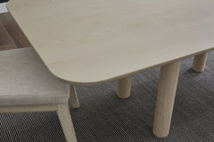 Liv Ash Wood Rectangular Dining Table in White Sand - Ornate Home