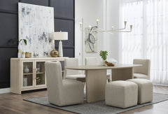 Liv Brun Fully Upholstered Dining Ottoman - Ornate Home