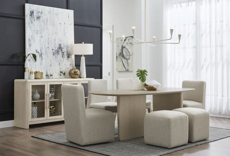 Liv Brun Fully Upholstered Dining Ottoman - Ornate Home