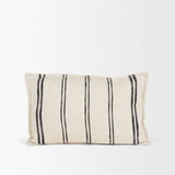 Liv Cream/Black 13x21 Pillow Cover with Down Filler - Ornate Home