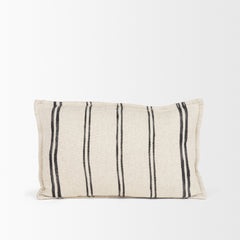 Liv Cream/Black 13x21 Pillow Cover with Down Filler
