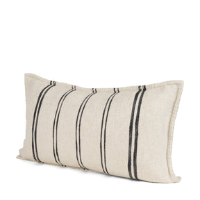 Liv Cream/Black 14x26 Lumbar Decorative Pillow Cover - Ornate Home