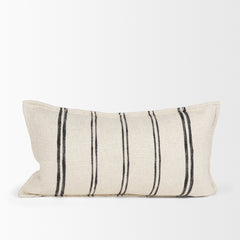 Liv Cream/Black 14x26 Lumbar Decorative Pillow Cover - Ornate Home
