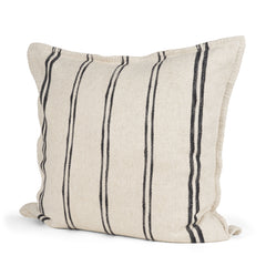Liv Cream/Black 22x22 Pillow Cover with Down Filler - Ornate Home
