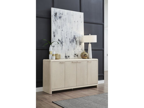 Liv Four Door Ash Wood Sideboard in White Sand - Ornate Home