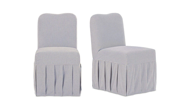 Liv Navy Stripe Slipcover Dining Chair (Set of 2) - Ornate Home